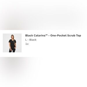Black One-Pocket Scrub Top